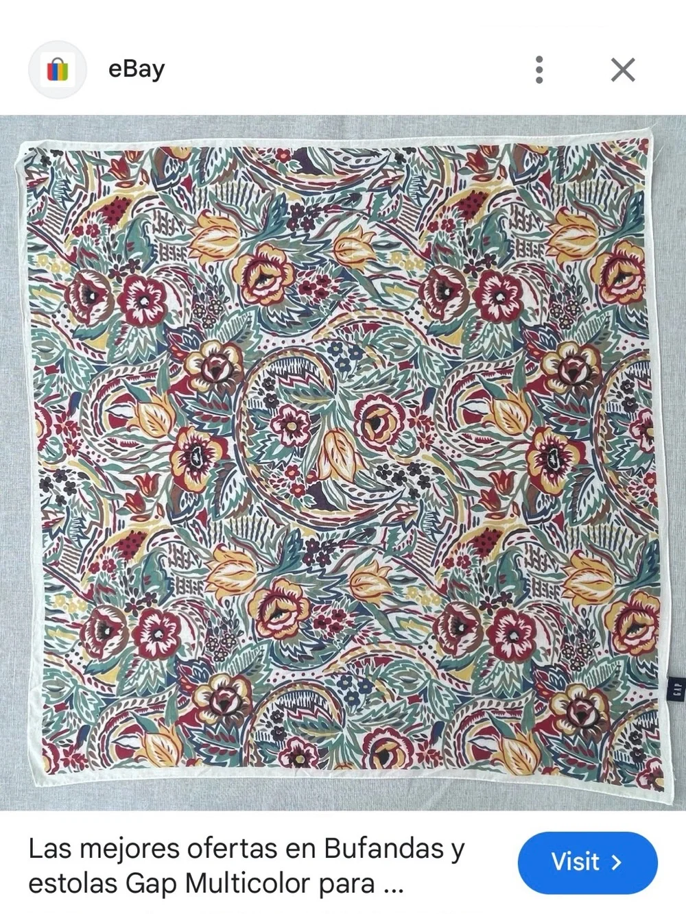 Square Floral Print Scarf